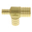 1" PEX x 1/2" PEX x 3/4" PEX DZR Brass Tee (Lead Free)