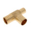 1" PEX x 3/4" PEX x 1" PEX Brass Tee (Lead Free)