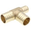 1" PEX x 3/4" PEX x 1" PEX DZR Brass Tee (Lead Free)