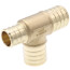 1" PEX x 3/4" PEX x 1" PEX DZR Brass Tee (Lead Free)