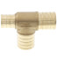 1" PEX x 3/4" PEX x 1" PEX DZR Brass Tee (Lead Free)