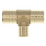 1" PEX x 1" PEX x 3/4" PEX DZR Brass Tee (Lead Free)