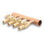 1" Copper Manifold with 1/2" ProPEX Ball Valve, 4 outlets