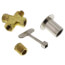 Universal Gas Log Lighter Valve w/ Key & Nut, Brushed Nickel Escutcheon