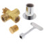 Universal Gas Log Lighter Valve w/ Key & Nut, Chrome Escutcheon
