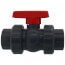 1-1/2" QTA PVC Compact Ball Valve w/ Socket and EPDM O-Rings, TPV seats (Gray)