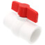 1-1/2" SCH 40 QVC PVC Compact Ball Valve w/ EPDM O-Ring - White (Socket)