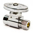 1/2" Nom. Sweat x 3/8" O.D. Compr. Straight Stop Valve (Chrome Plated)