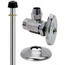 1/2" Nominal Comp x 3/8" OD Comp Faucet Supply Kit - 1/4 Turn Angle, 12" Length (Chrome)