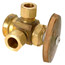 1/2" FIP x 7/16" OD Compression x 1/4" OD Compression Dual Outlet Supply Stop Valve, Lead Free (Rough Brass)
