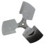 14" Galvanized Steel 3 Blade Fixed Hub Fan Blade, CW (38° Pitch)