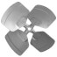10" Aluminum 4 Blade Hubless Fan Blade (27° Pitch)