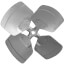 12" Aluminum 4 Blade Hubless Fan Blade (23° Pitch)