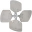 20" Aluminum 4 Blade Fixed Hub Fan Blade, CW (36° Pitch)