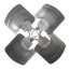 22" Galvanized Steel 4 Blade Fixed Hub Fan Blade, CCW (22° Pitch)