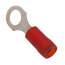 #10 Bolt Hole Nylon Insulated Copper Ring Terminal, 22-16 AWG (Red)