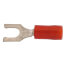 #8 Bolt Hole Nylon Insulated Locking Copper Fork Terminal, 22-16 AWG (Red)