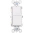 Radiant Single-Pole Duplex Rocker Switch, 15A - White (120V)