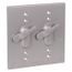 2 Gang Weatherproof Receptacle Cover, Silver, Aluminum, One Switch and One Duplex Receptacle, 2CCT