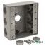2 Gang Universal Weatherproof Box, 30.2 Cubic Inches, Hub Size 3/4", Silver, Aluminum, 7 Outlets, 2IH7-2
