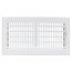 12" x 6" (Wall Opening Size) 2-Way Steel Sidewall/Ceiling Register, 1/2" Series 1 (White)