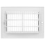 6" x 4" (Wall Opening Size) 2-Way Sidewall/Ceiling Register, 1/3" (White)