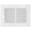 6" x 4" (Wall Opening Size) 2-Way Sidewall/Ceiling Register, 1/3" (White)