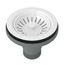 Manual Basket Strainer Without Remote Pop-Up (White)