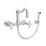 Acqui Wall Mount Column Spout Bridge Kitchen Faucet w/ Sidespray, Cross Handle (Polished Chrome), A1456XMWSAPC-2