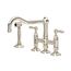 Acqui Deck Mount Column Spout 3 Leg Bridge Kitchen Faucet w/ Sidespray, Lever Handles (Polished Nickel), A1458LMWSPN-2