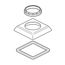Dryden Handle Base, Nut & Gasket - Roman Tub (Stainless), RP53410SS