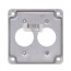 4" Square Surface Cover for Two Single Flush Receptacles