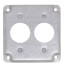 4" Square Surface Cover for Two Single Flush Receptacles