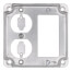 4" Square Surface Cover for One Ground Fault Receptacle & One Duplex Flush Receptacle