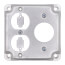 4" Square Surface Cover for One Single & One Duplex Flush Receptacle