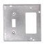 4-11/16" Square Surface Cover for One Ground Fault Receptacle and One Toggle Switch