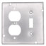 4-11/16" Square Surface Cover for One Toggle Switch and One Duplex Flush Receptacle