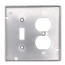 4-11/16" Square Surface Cover for One Toggle Switch and One Duplex Flush Receptacle