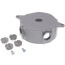 4-1/8" Dia., 1/2" Hub, 5 Outlets Round Outlet Box w/ Mounting Lug (Silver)