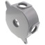 4-1/8" Dia., 3/4" Hub, 5 Outlets Round Outlet Box w/ Mounting Lugs (Silver)