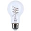 6W LED, Reminiscent, Flex Gray Coil Filament, A19, Medium Base, 2700K CCT, Clear, 120V (12 Pack)