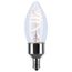 4W LED, Reminiscent, Flex Gray Coil Filament, B11, Candelabra Base, 2700K CCT, Clear, 120V, 2-Pack (12 Pack)
