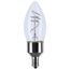 4W LED, Reminiscent, Flex Gray Coil Filament, B11, Candelabra Base, 2700K CCT, Clear, 120V, 2-Pack (12 Pack)