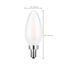 8 Watt C11 LED Bulb - Frosted Finish - Candelabra Base - 3000K - 90 CRI - 800 Lumens - 120 Volt (5 Pack)