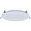 8W LED Direct Wire Performer Series Downlight, Remote Driver, 4", 27K/3K/35K/4K/5K CCT Selectable, Round, Flat Face, White Finish