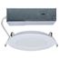 8W LED Direct Wire Performer Series Downlight, Remote Driver, 4", 27K/3K/35K/4K/5K CCT Selectable, Round, Flat Face, White Finish
