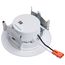 8W, 4" LED Downlight Retrofit, 27K/30K/35K/40K/50K CCT Selectable, Flat Wafer, Round, Matte White Finish