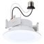 8W, 4" LED Downlight Retrofit, 27K/30K/35K/40K/50K CCT Selectable, Flat Wafer, Round, Matte White Finish