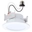 8W, 4" LED Downlight Retrofit, 27K/30K/35K/40K/50K CCT Selectable, Regressed Wafer, Round, Matte White Finish