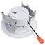 6.5/8/9.3W LED Downlight Retrofit, 27K/30K/35K/40K/50K CCT, 4", Regressed Wafer, Round, Matte White Finish
